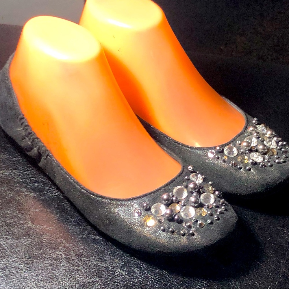 Report R2 Black with Rhinestones Ballet Slip On Shoes Size 8